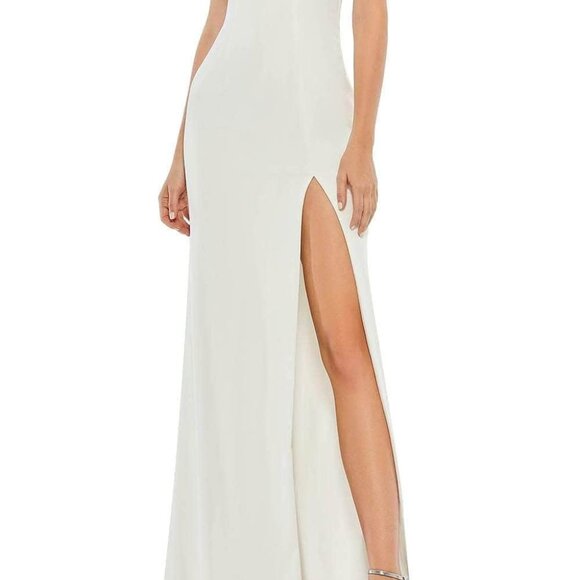NWT Ieena Duggal 26583 Luxry Crepe Evening Dress White size 4 - Picture 5 of 9